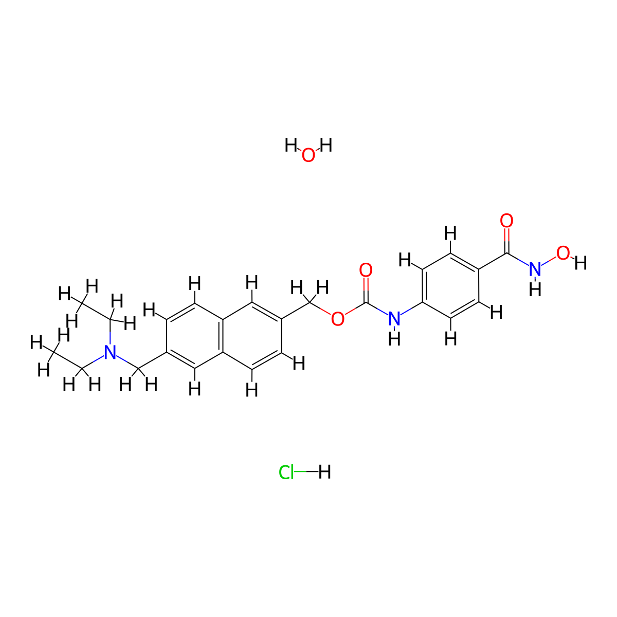 Givinostat hydrochloride hydrate molecular structure, CAS 732302-99-7