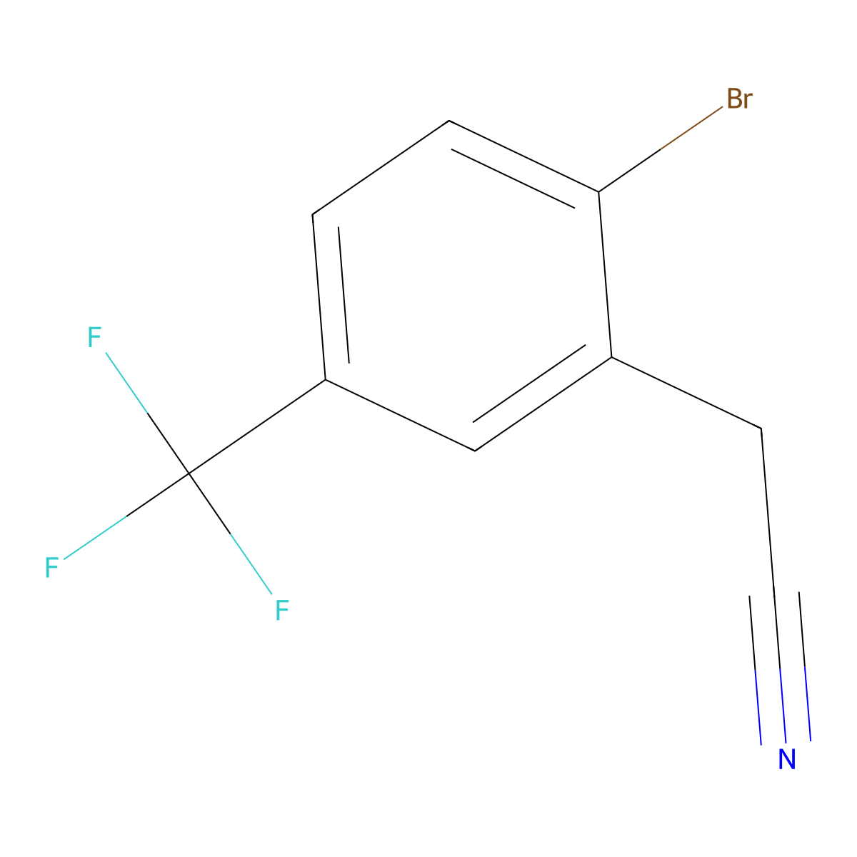 2-Bromo-5-(trifluoromethyl)phenylacetonitrile molecular structure, CAS 732306-26-2