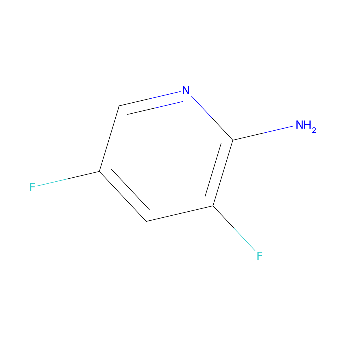 3,5-Difluoropyridin-2-amine molecular structure, CAS 732306-31-9