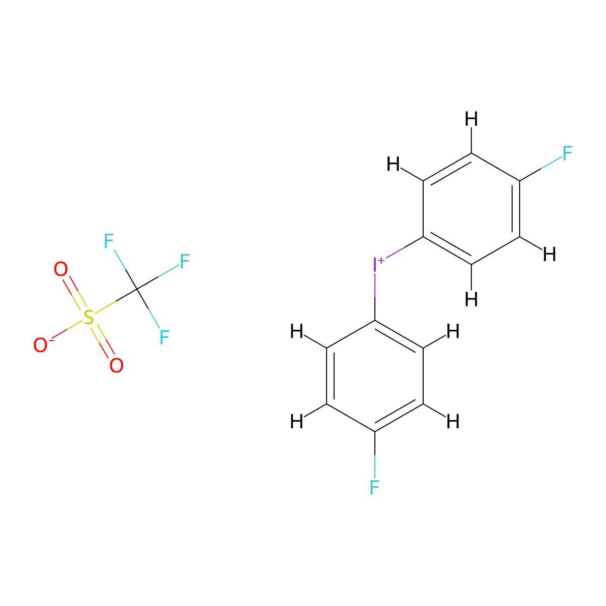 Bis(4-fluorophenyl)iodonium Trifluoromethanesulfonate molecular structure, CAS 732306-64-8