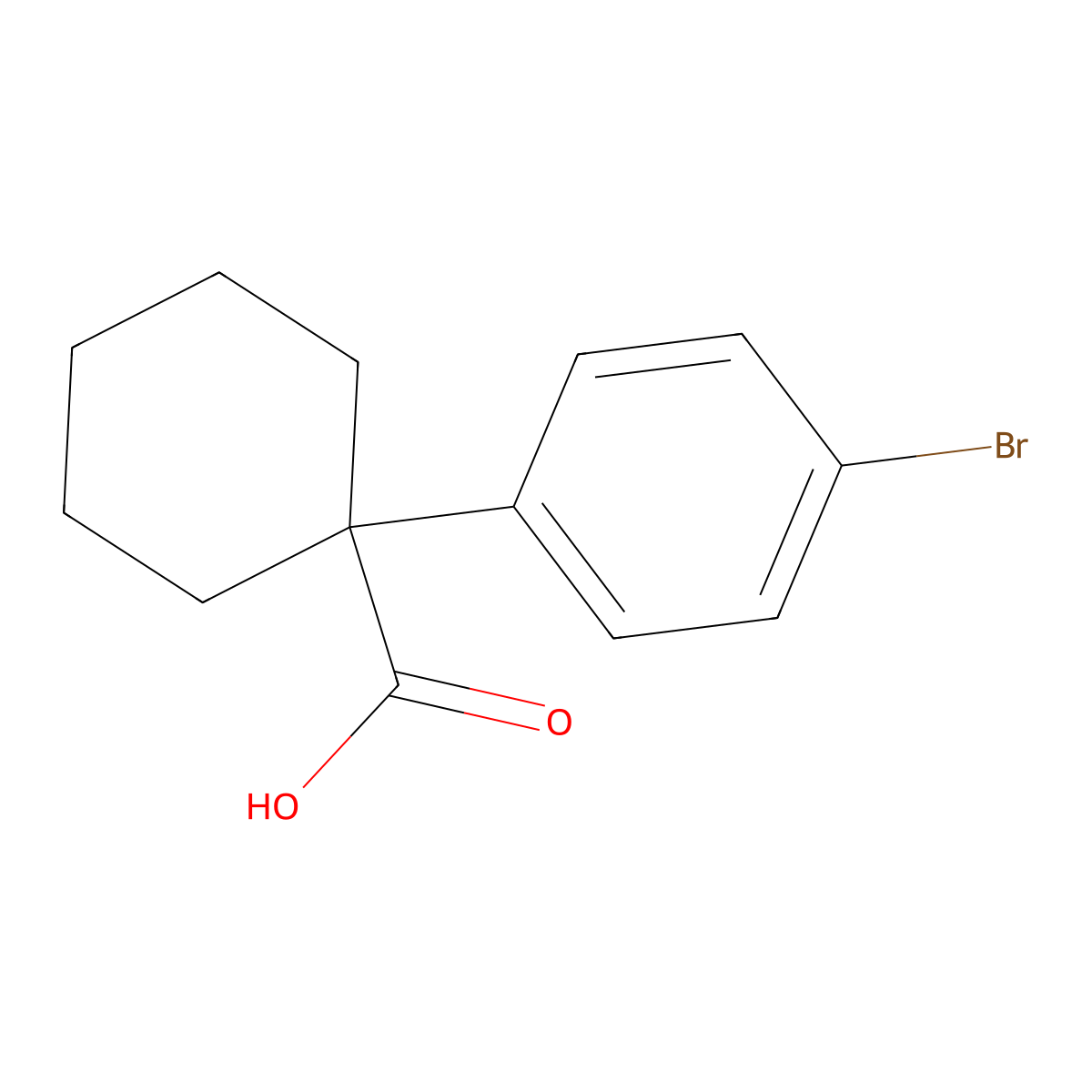 1-(4-Bromophenyl)cyclohexane-1-carboxylic acid molecular structure, CAS 732308-80-4