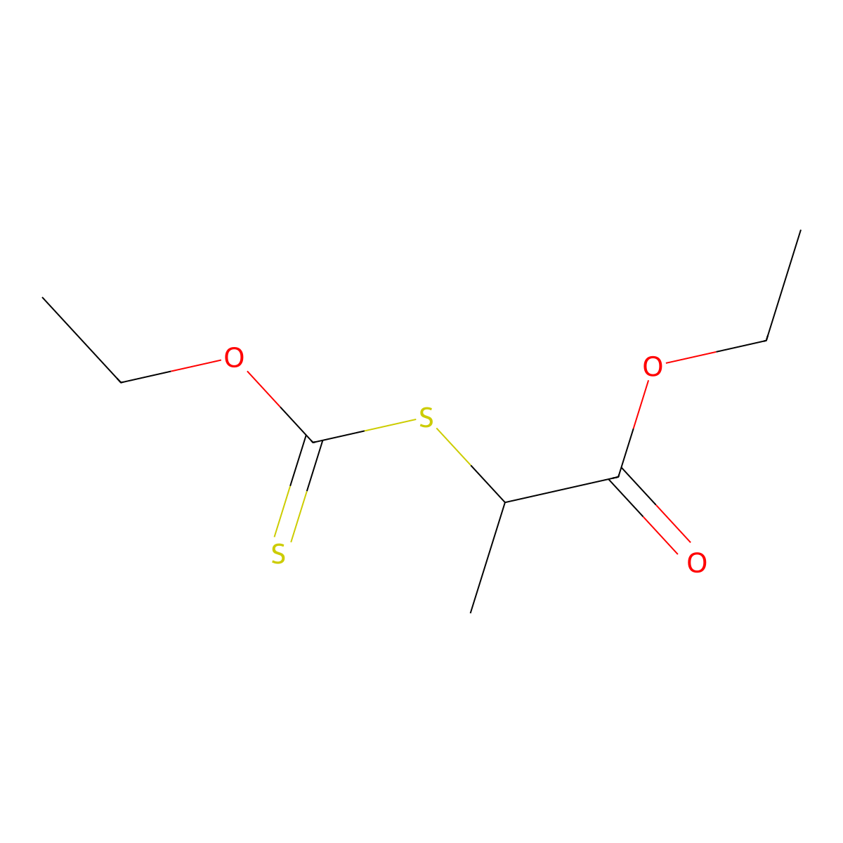 Ethyl 2-((ethoxycarbonothioyl)sulfanyl)propanoate molecular structure, CAS 73232-07-2
