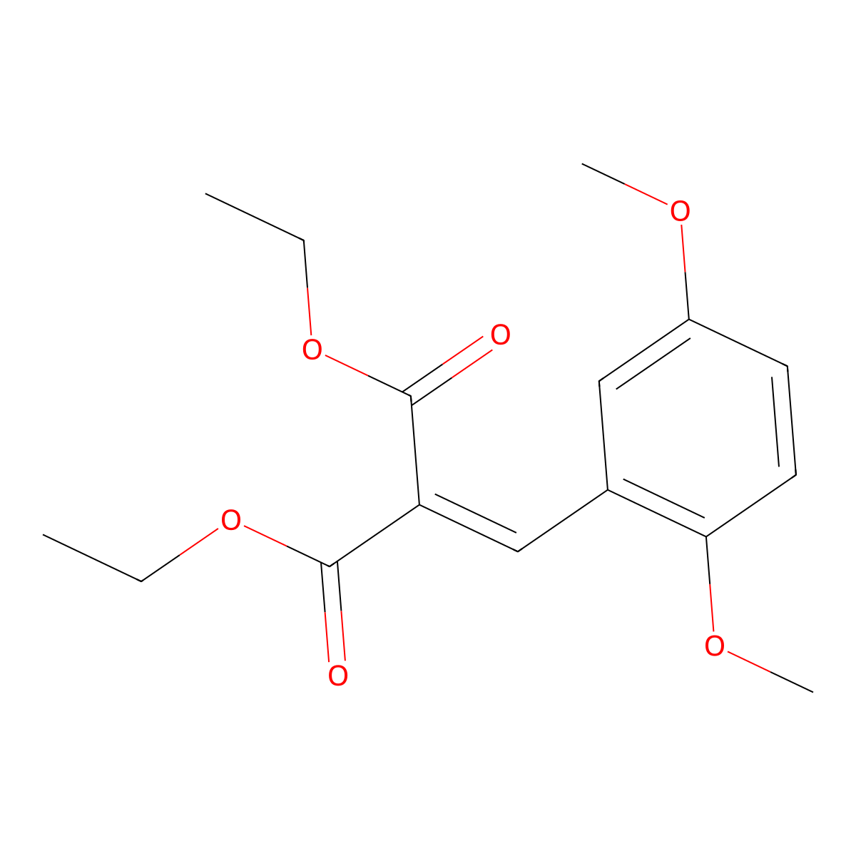 Propanedioic acid, 2-((2,5-dimethoxyphenyl)methylene)-, 1,3-diethyl ester molecular structure, CAS 7324-87-0