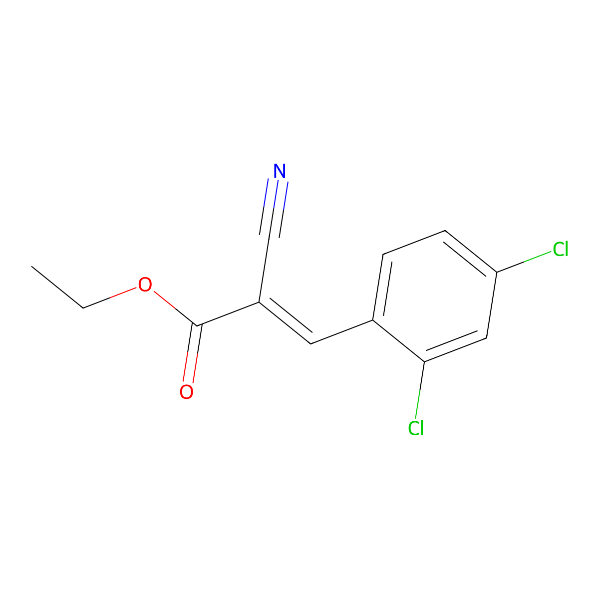 Ethyl 2-cyano-3-(2,4-dichlorophenyl)acrylate molecular structure, CAS 7324-89-2