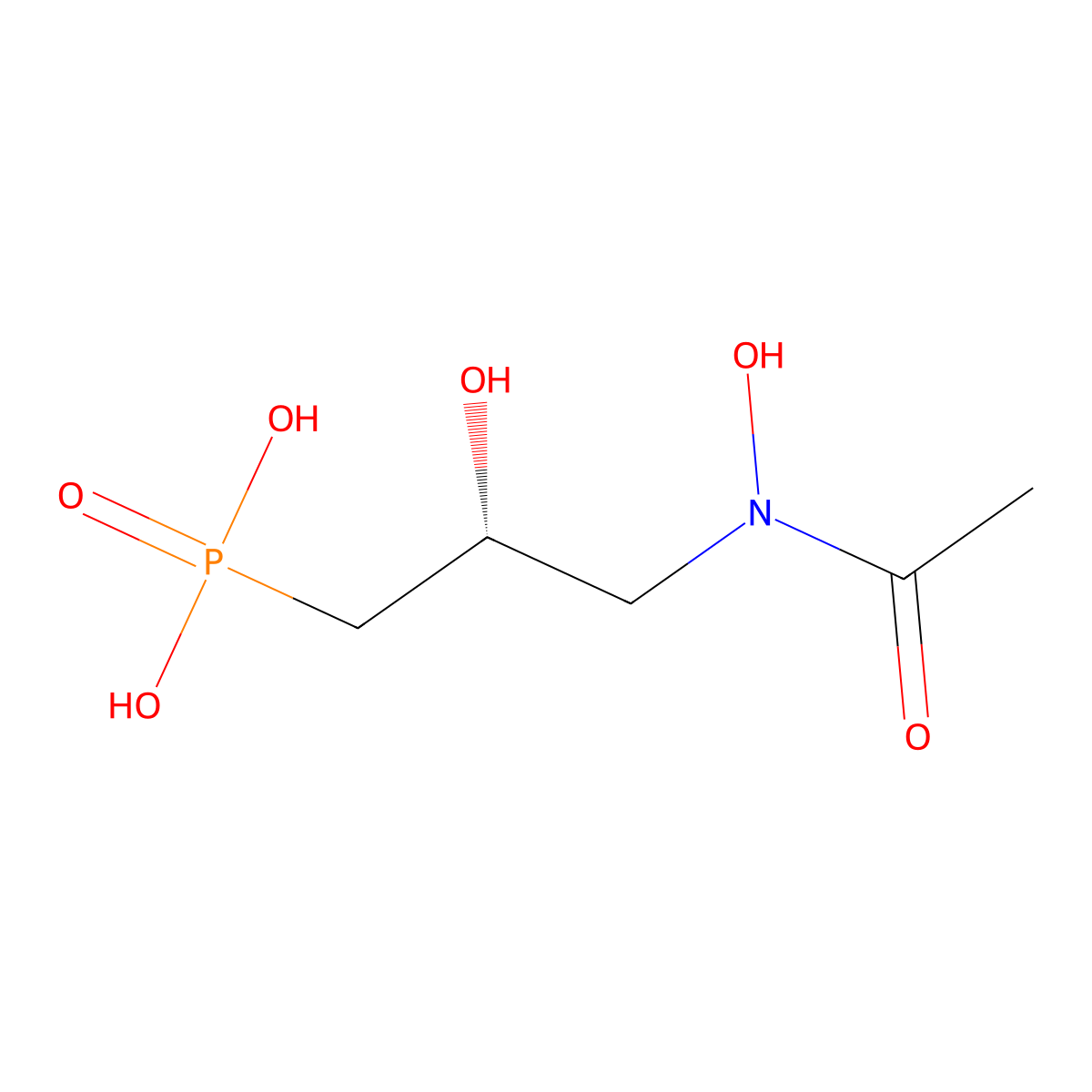 phosphonic acid, (3-(acetylhydroxyamino)-2-hydroxypropyl)-, (R)- molecular structure, CAS 73240-15-0
