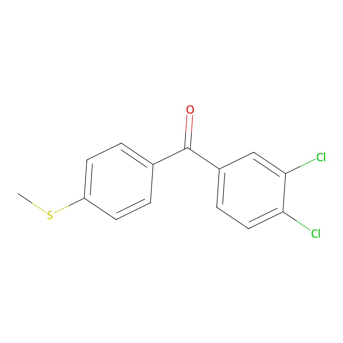 3,4-Dichloro-4'-(methylthio)benzophenone molecular structure, CAS 73242-10-1