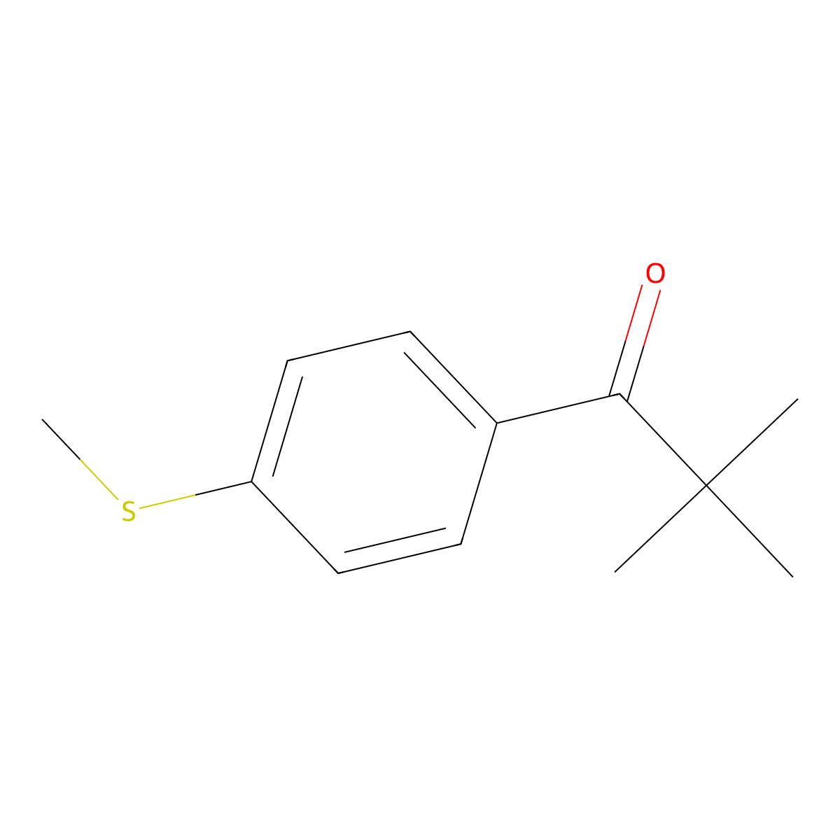 2,2-Dimethyl-1-(4-methylsulfanylphenyl)propan-1-one molecular structure, CAS 73242-19-0