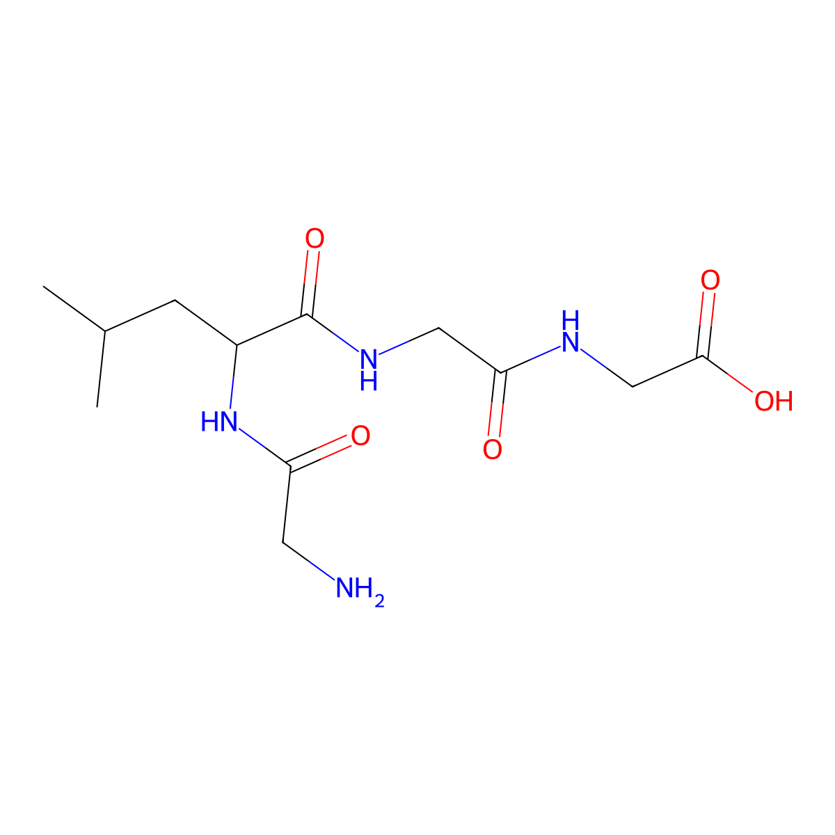 Glycyl-leucyl-glycyl-glycine molecular structure, CAS 7325-21-5