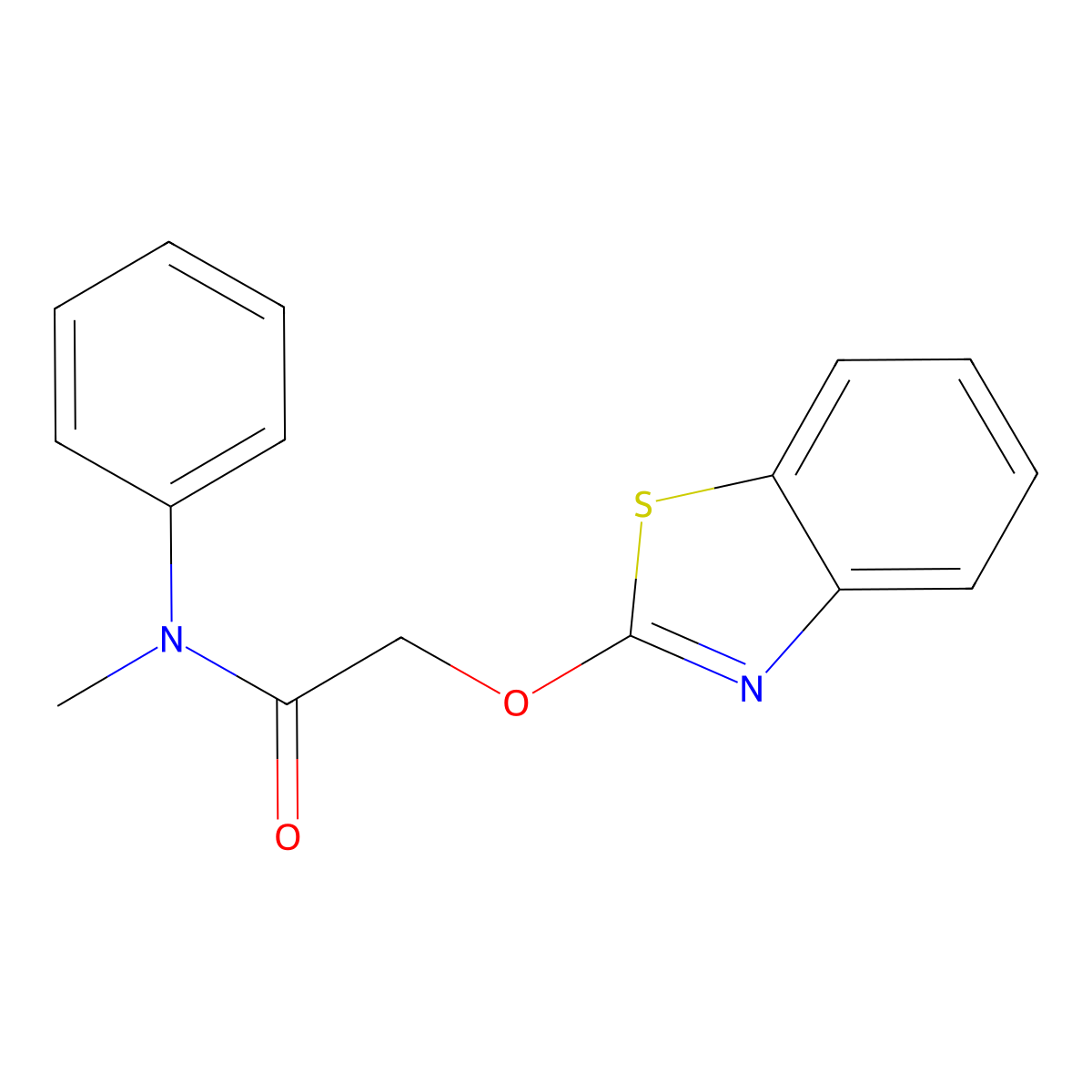 2-(2-Benzothiazolyloxy)-N-methyl-N-phenylacetamide molecular structure, CAS 73250-68-7