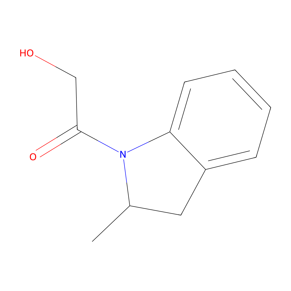 2-hydroxy-1-(2-methyl-2,3-dihydro-1H-indol-1-yl)ethan-1-one molecular structure, CAS 73251-23-7