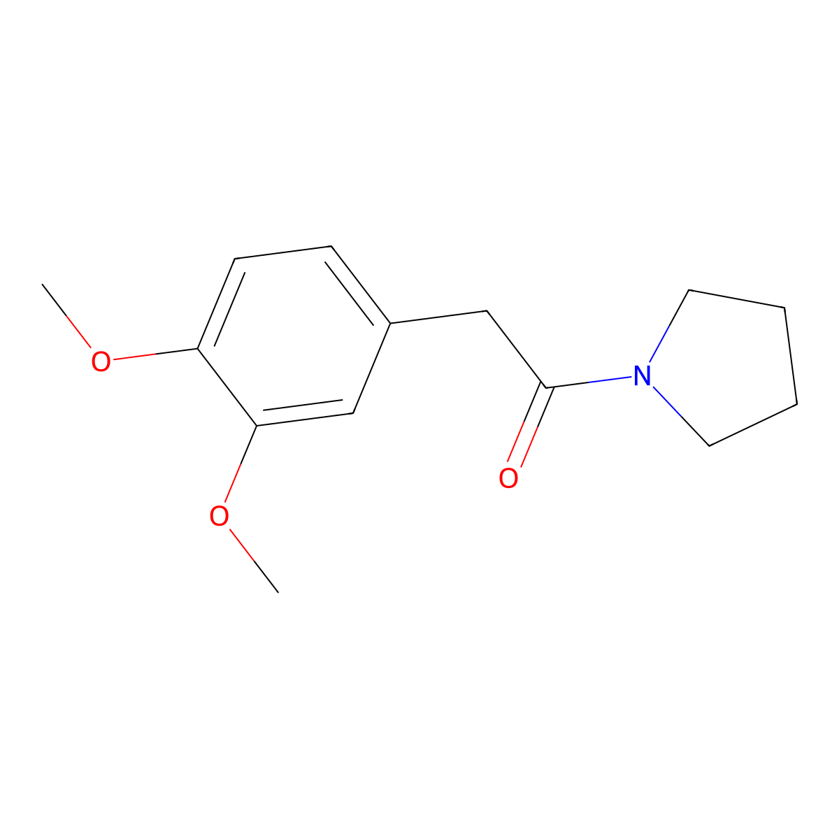 2-(3,4-Dimethoxyphenyl)-1-(1-pyrrolidinyl)ethanone molecular structure, CAS 73252-02-5