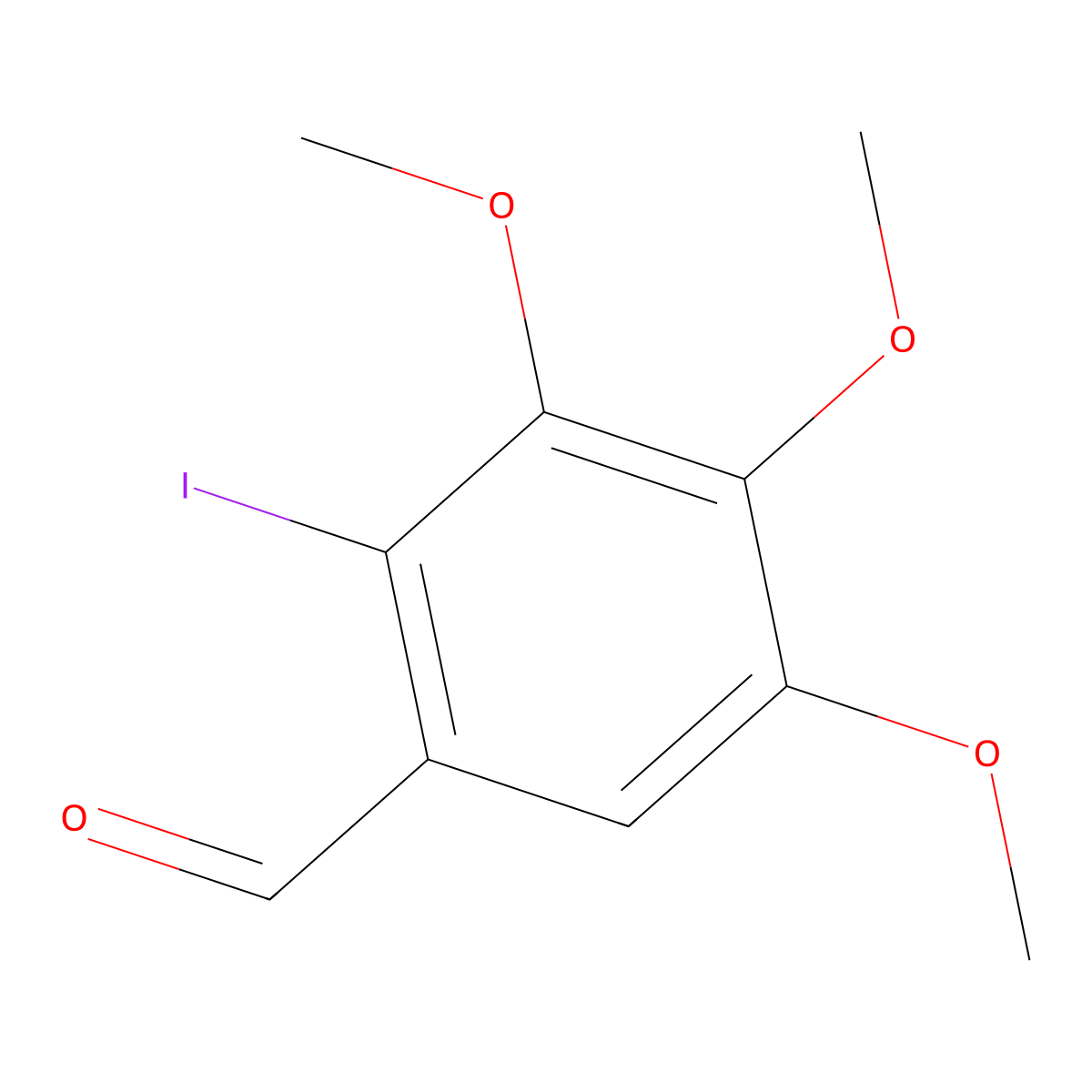 Benzaldehyde, 2-iodo-3,4,5-trimethoxy- molecular structure, CAS 73252-53-6