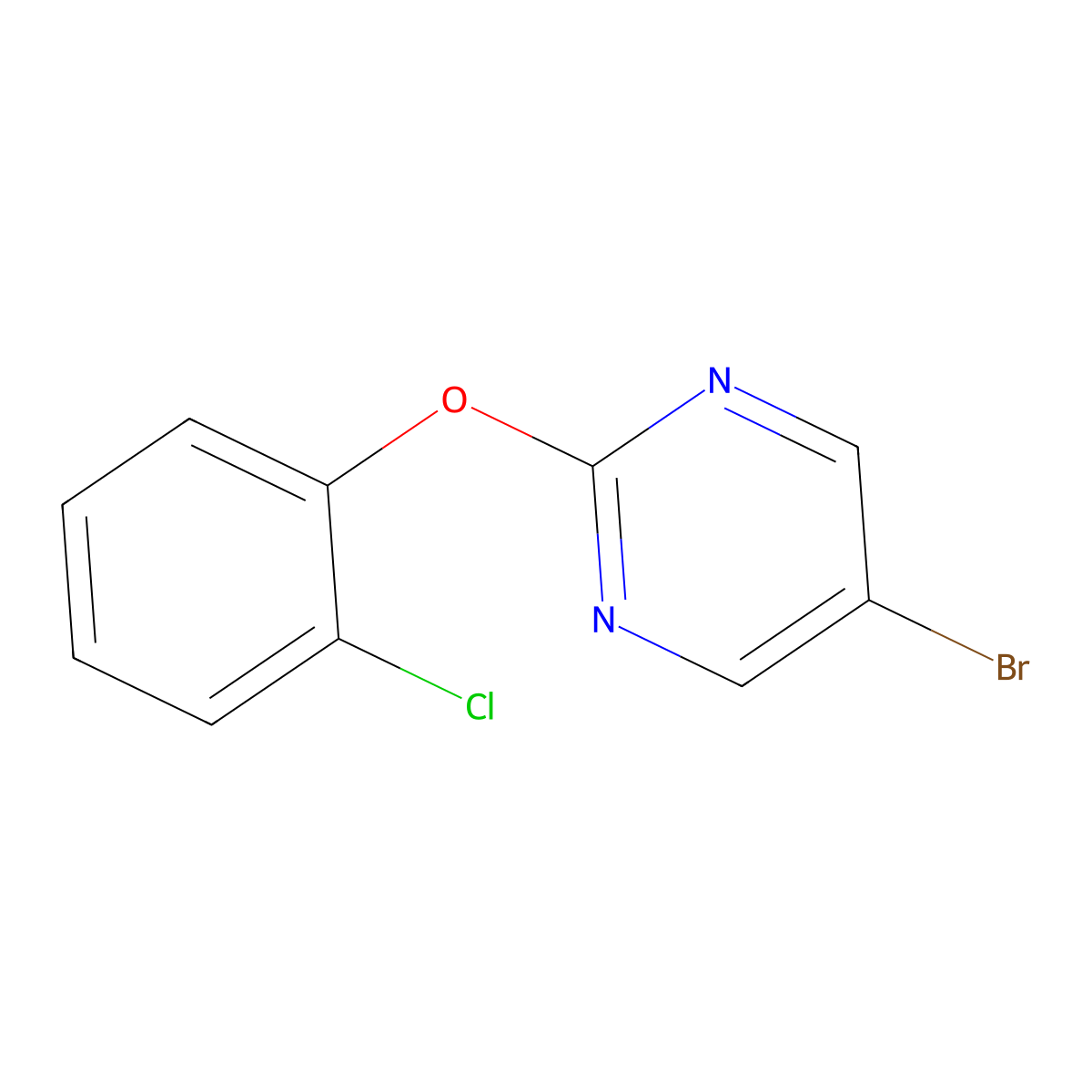 5-Bromo-2-(2-chlorophenoxy)pyrimidine molecular structure, CAS 73254-96-3
