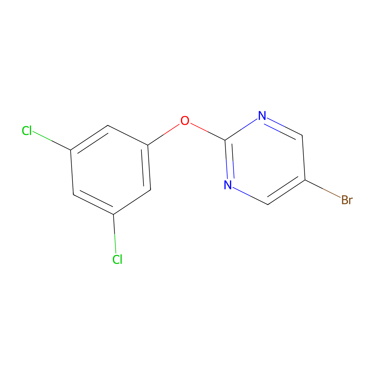 5-Bromo-2-(3,5-dichlorophenoxy)pyrimidine molecular structure, CAS 73254-97-4