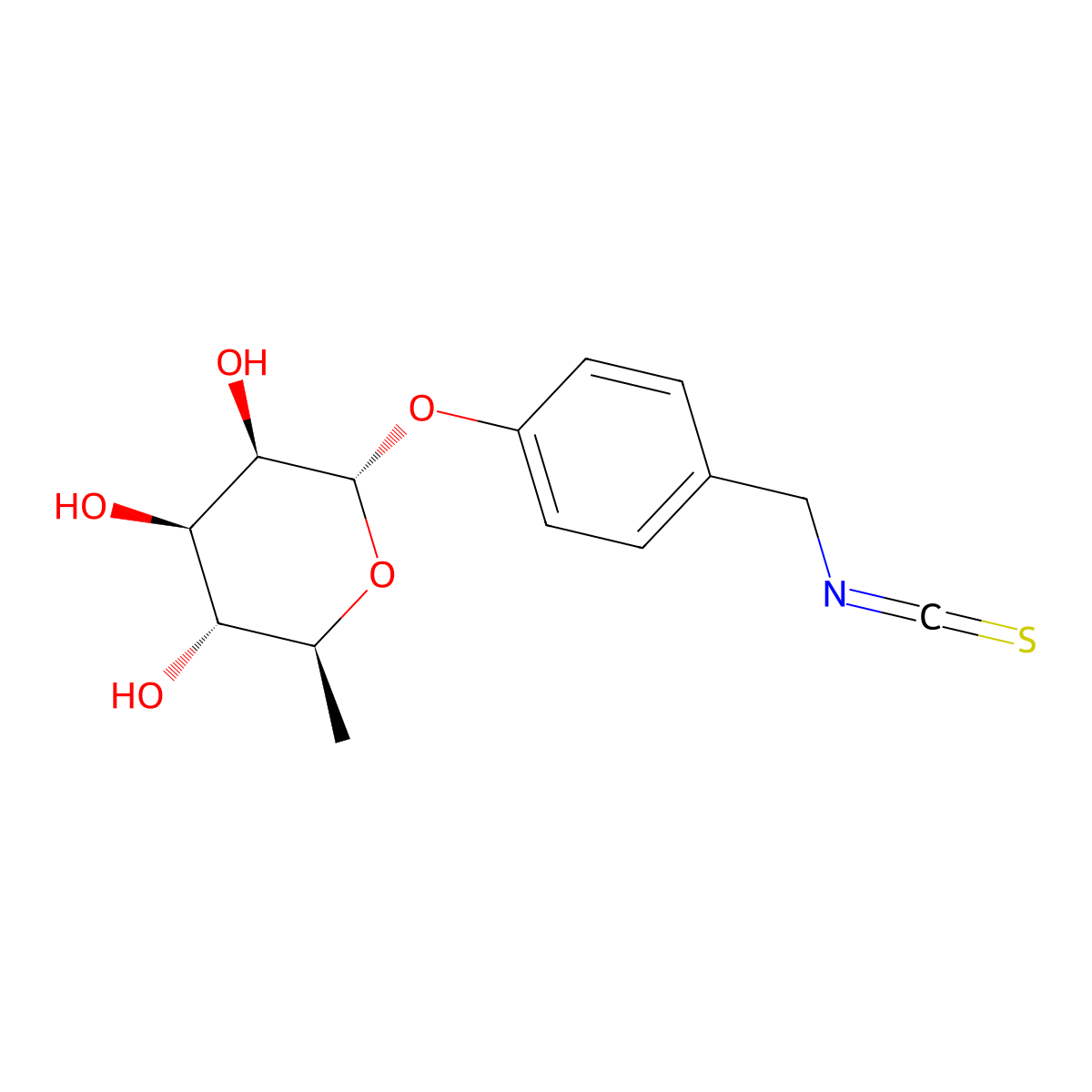 4(Alpha-L-Rhamnosyloxy)-Benzyl Isothiocyanate molecular structure, CAS 73255-40-0