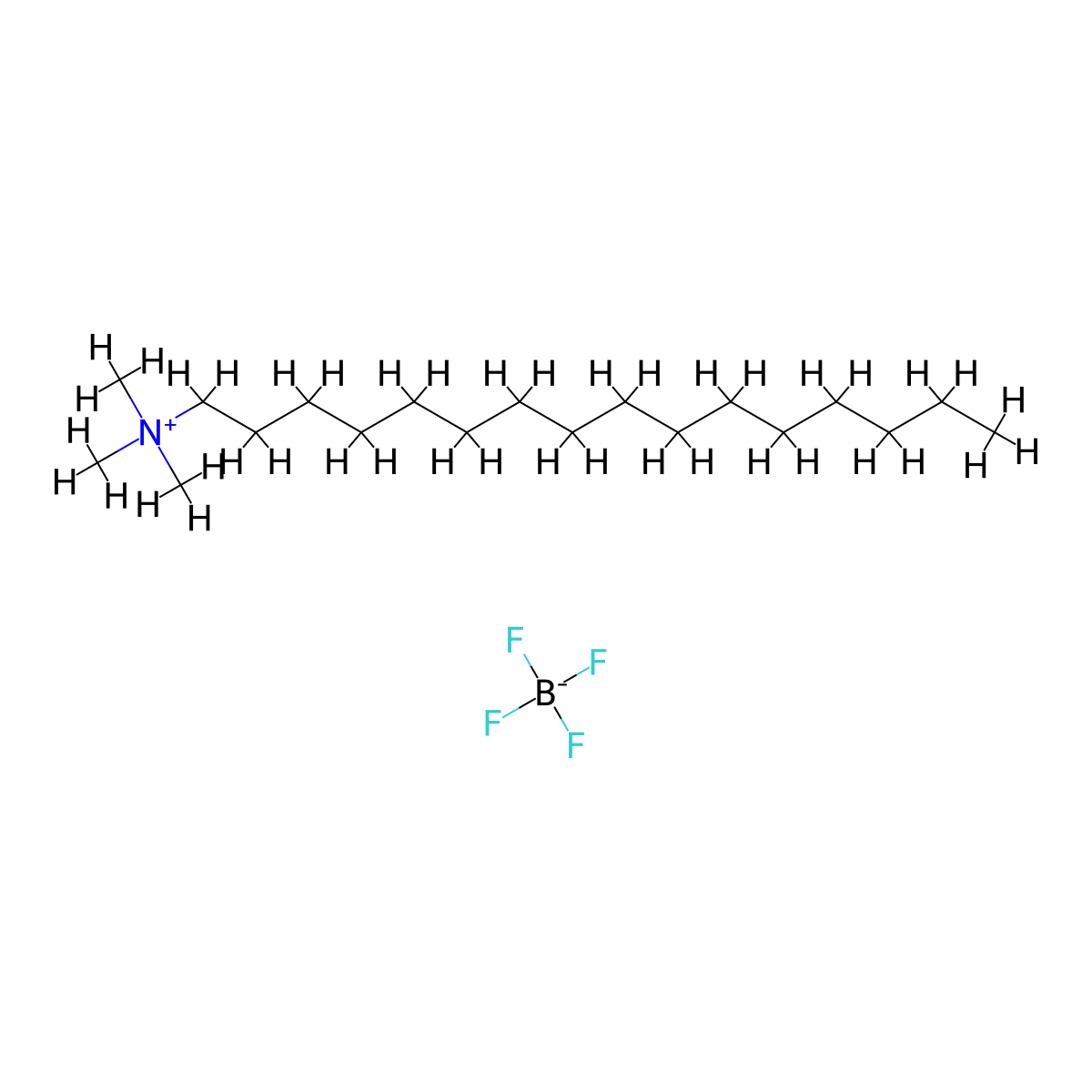 Hexadecyltrimethylammonium Tetrafluoroborate molecular structure, CAS 73257-08-6