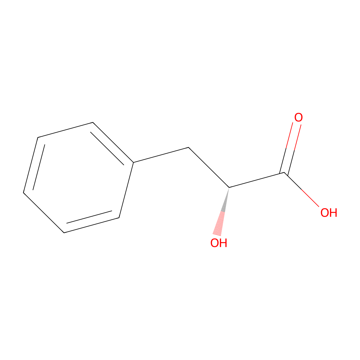 (R)-3-phenyllactic acid molecular structure, CAS 7326-19-4