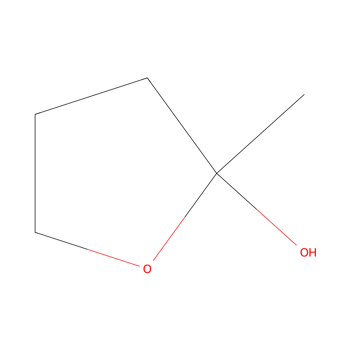 2-Furanol, tetrahydro-2-methyl- molecular structure, CAS 7326-46-7
