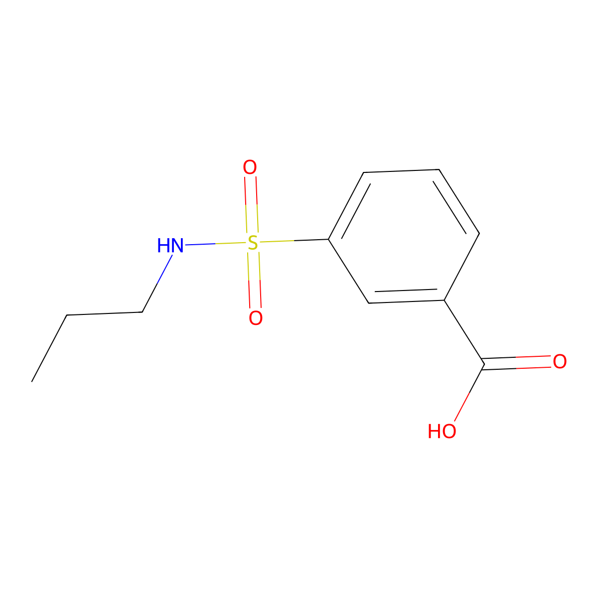 3-Propylsulfamoyl-benzoic acid molecular structure, CAS 7326-75-2