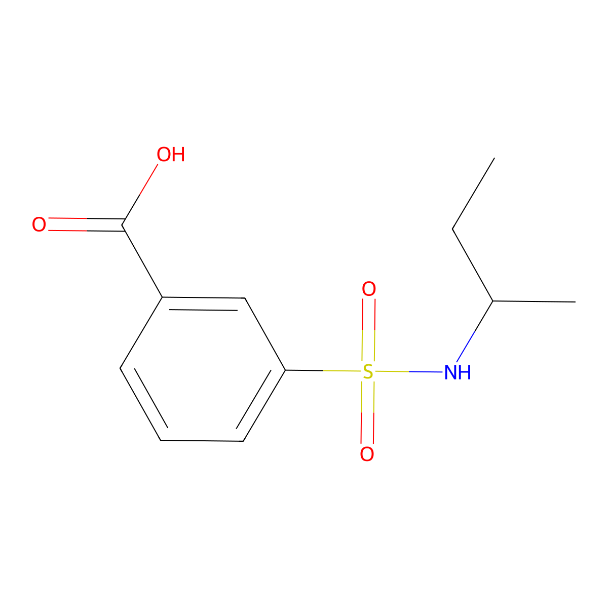 3-[(Sec-butylamino)sulfonyl]benzoic acid molecular structure, CAS 7326-76-3