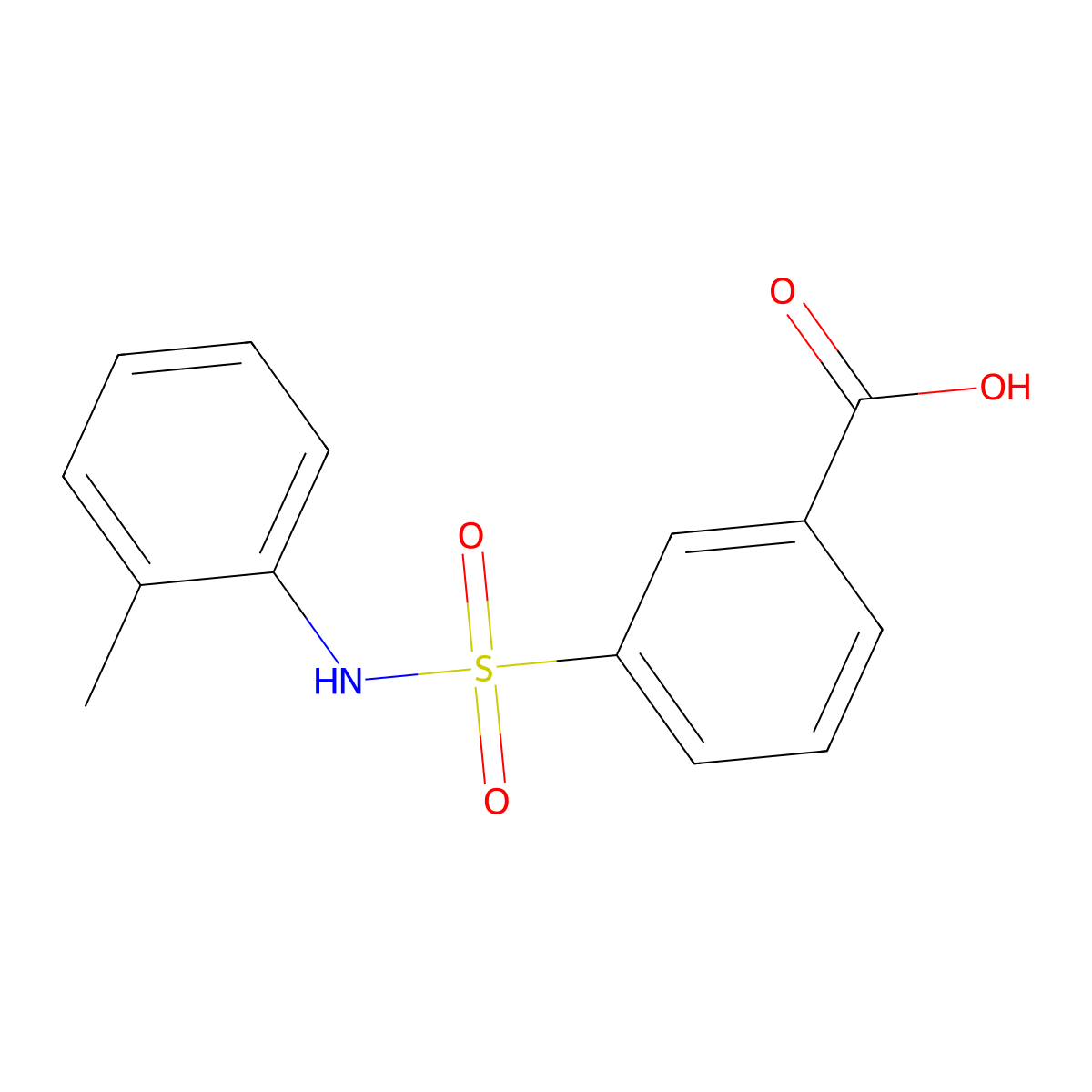 3-[(2-Methylphenyl)sulfamoyl]benzoic acid molecular structure, CAS 7326-78-5