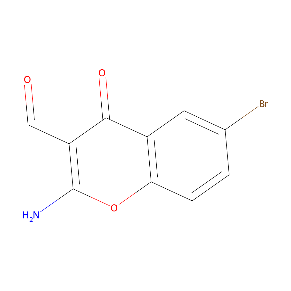2-Amino-6-bromo-3-formylchromone molecular structure, CAS 73262-04-1