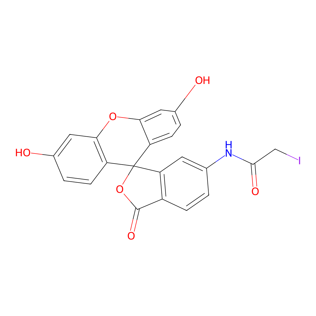 6-Iodoacetamidofluorescein molecular structure, CAS 73264-12-7