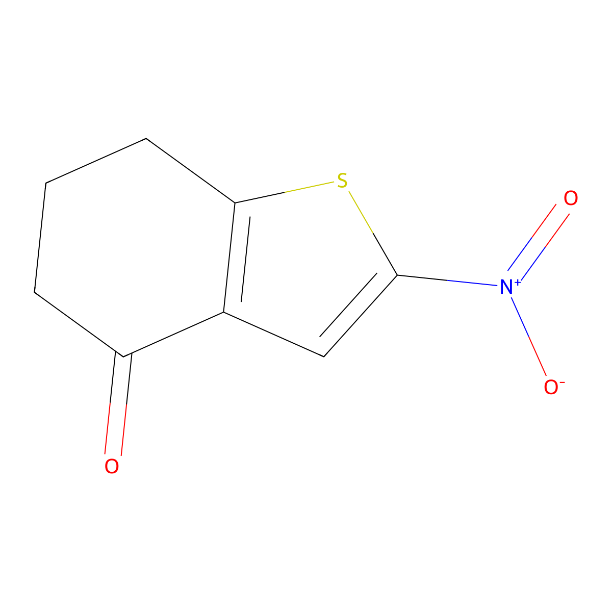 2-nitro-6,7-dihydrobenzo[b]thiophen-4(5H)-one molecular structure, CAS 73264-28-5