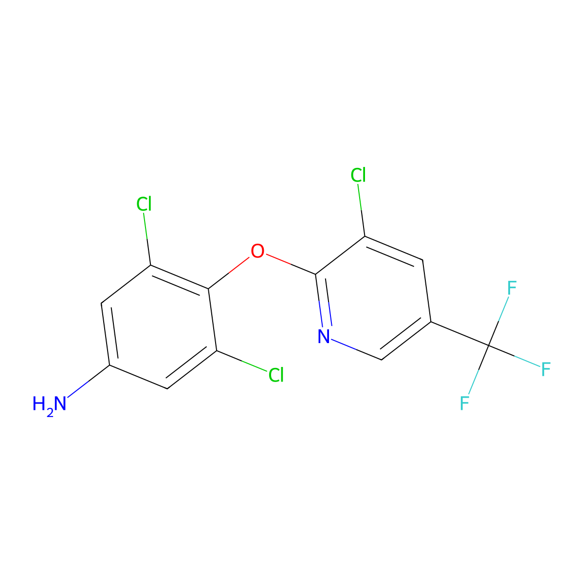 3,5-Dichloro-4-{[3-chloro-5-(trifluoromethyl)-2-pyridinyl]oxy}phenylamine molecular structure, CAS 73265-15-3
