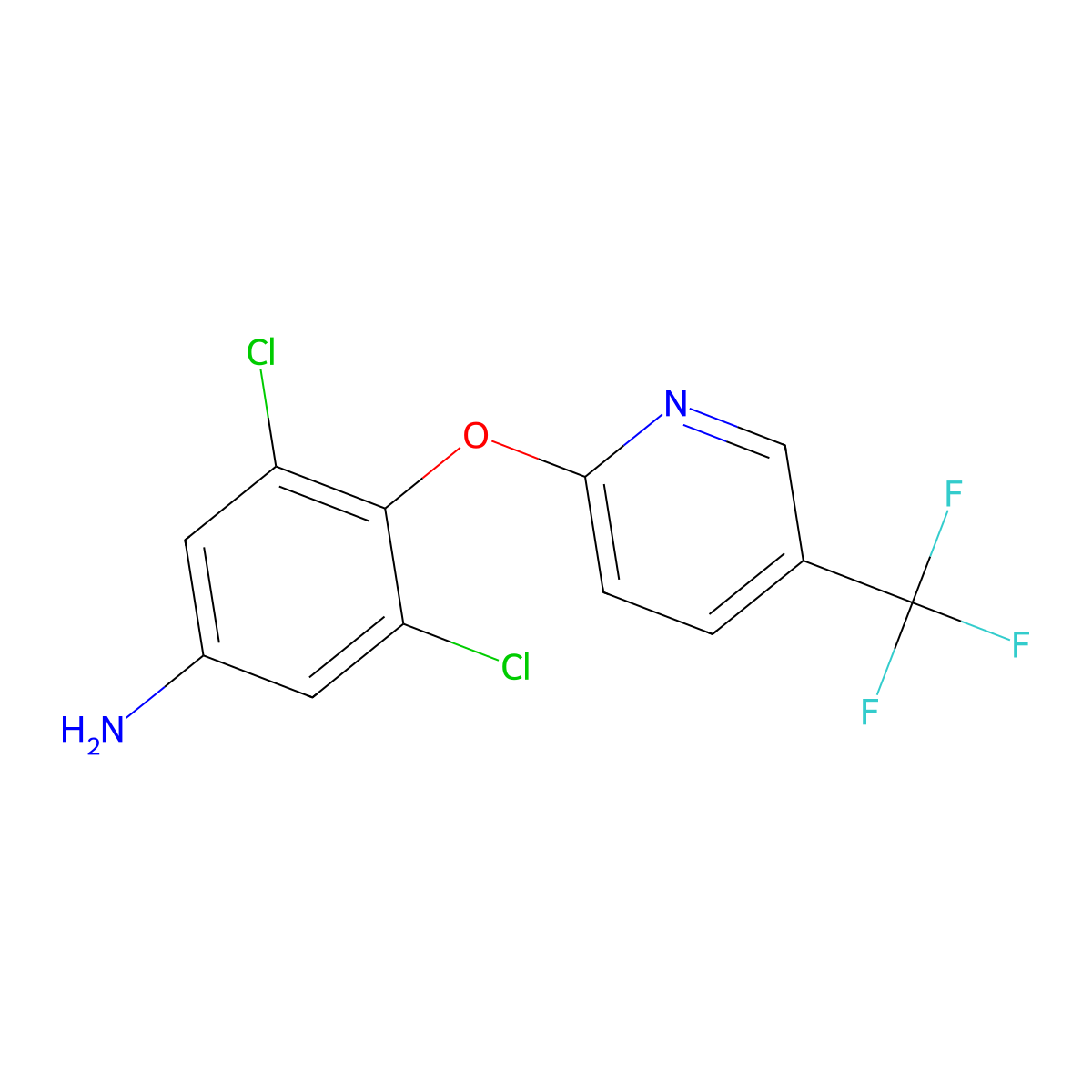3,5-Dichloro-4-{[5-(trifluoromethyl)pyridin-2-yl]oxy}aniline molecular structure, CAS 73265-16-4