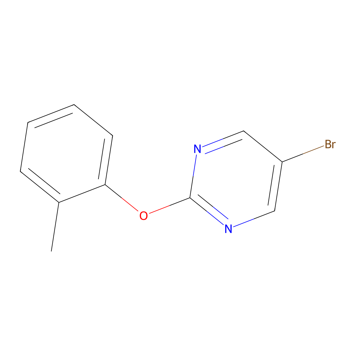 5-Bromo-2-(o-tolyloxy)pyrimidine molecular structure, CAS 73267-74-0