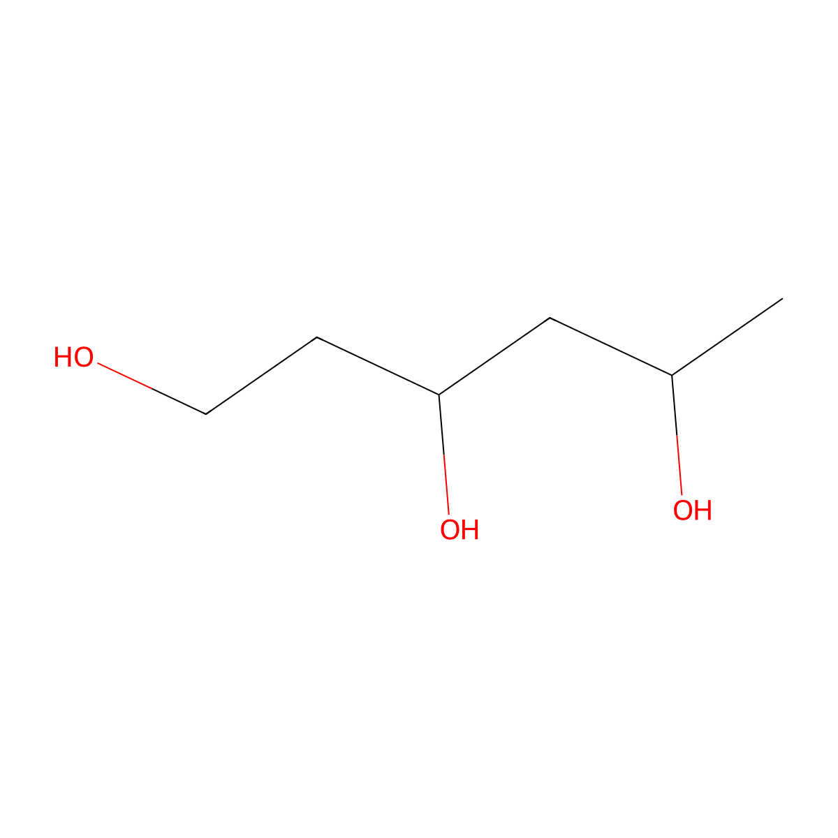 1,3,5-Hexanetriol molecular structure, CAS 7327-66-4