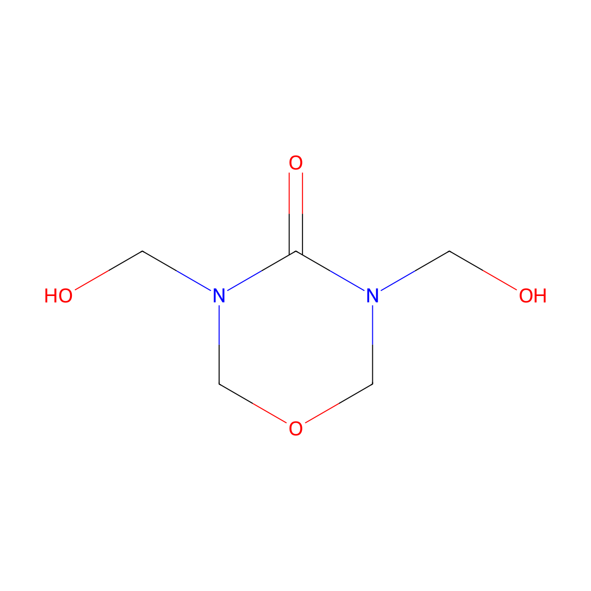 4H-1,3,5-Oxadiazin-4-one, tetrahydro-3,5-bis(hydroxymethyl)- molecular structure, CAS 7327-69-7
