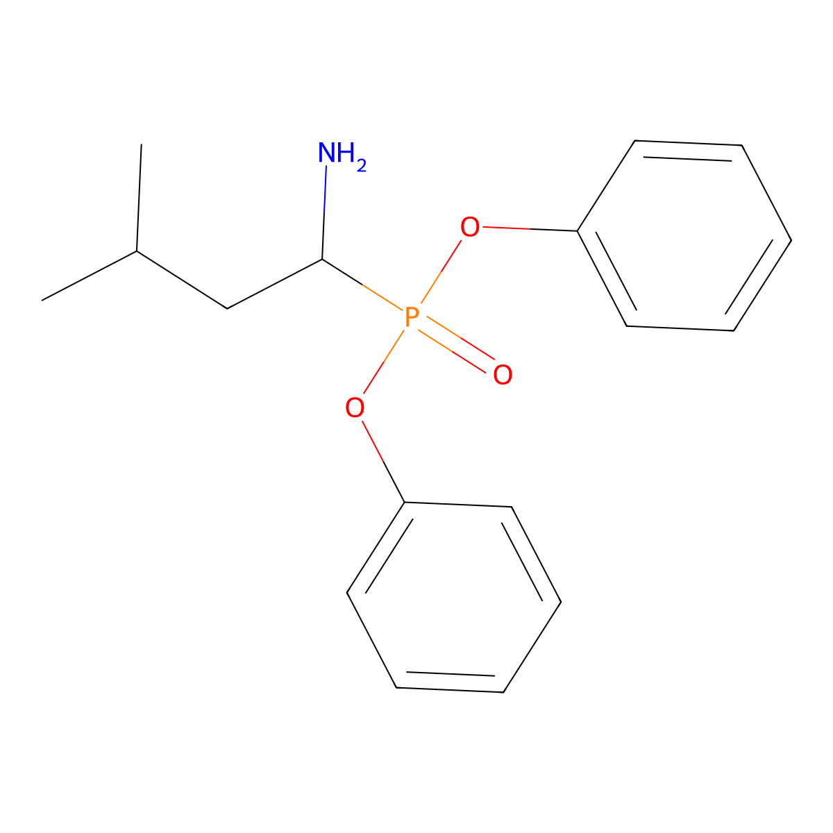 Diphenyl (1-amino-3-methylbutyl)phosphonate molecular structure, CAS 73270-43-6
