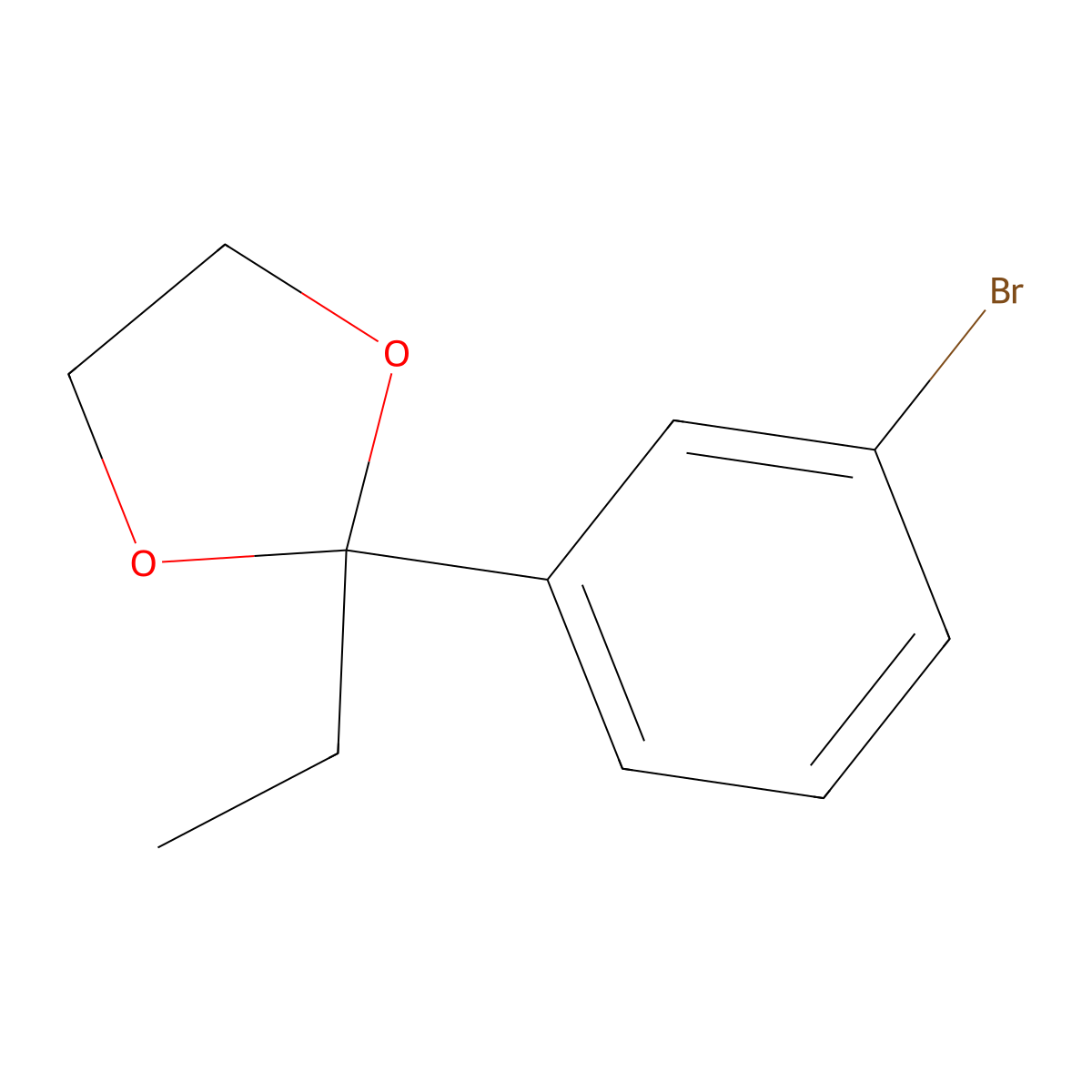 2-(3-Bromophenyl)-2-ethyl-1,3-dioxolane molecular structure, CAS 73275-86-2