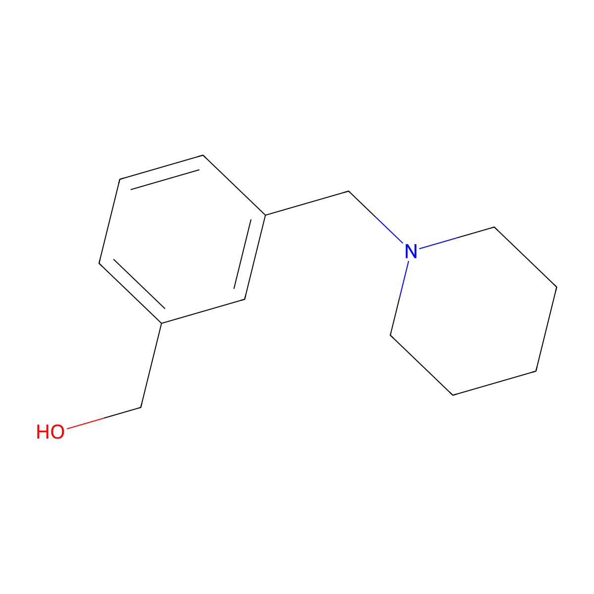 (3-((Piperidin-1-yl)methyl)phenyl)methanol molecular structure, CAS 73278-91-8