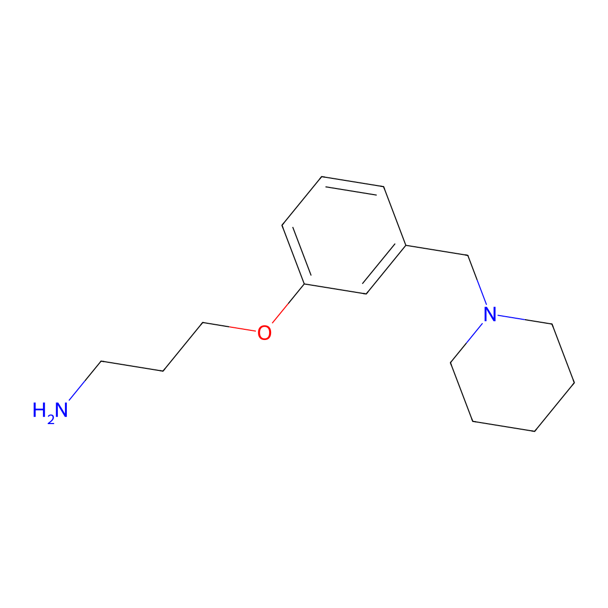 3-(3-(Piperidin-1-ylmethyl)phenoxy)propan-1-amine molecular structure, CAS 73278-98-5