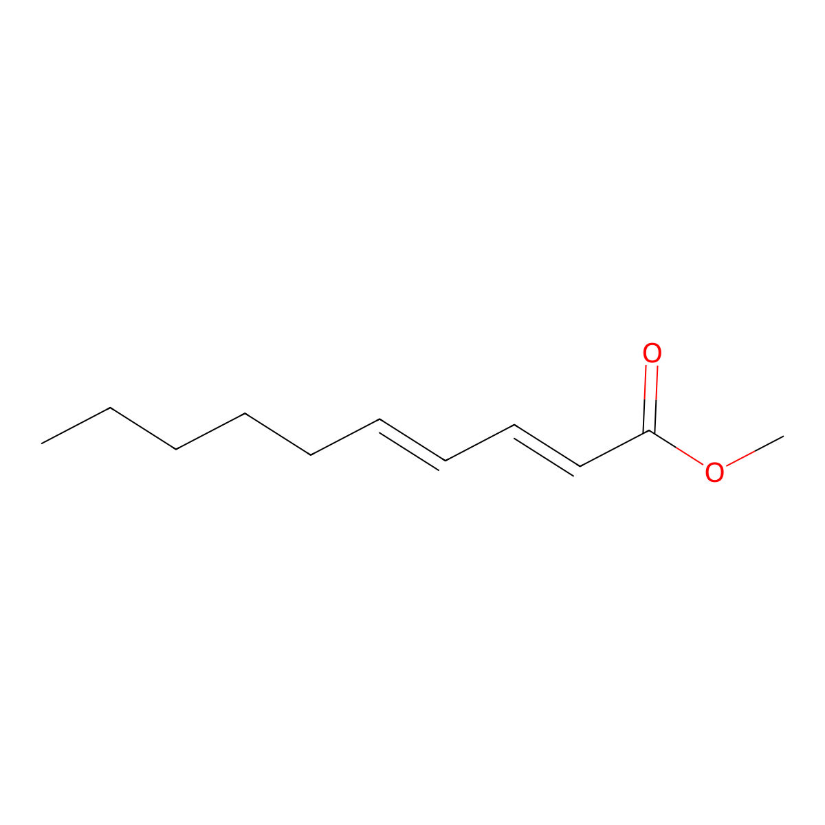 Methyl 2,4-decadienoate, (2E,4E)- molecular structure, CAS 7328-33-8