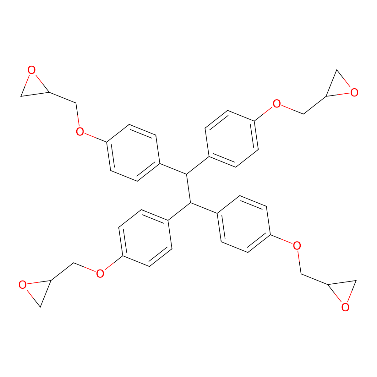 1,1,2,2-Tetrakis(4-glycidoxyphenyl)ethane molecular structure, CAS 7328-97-4