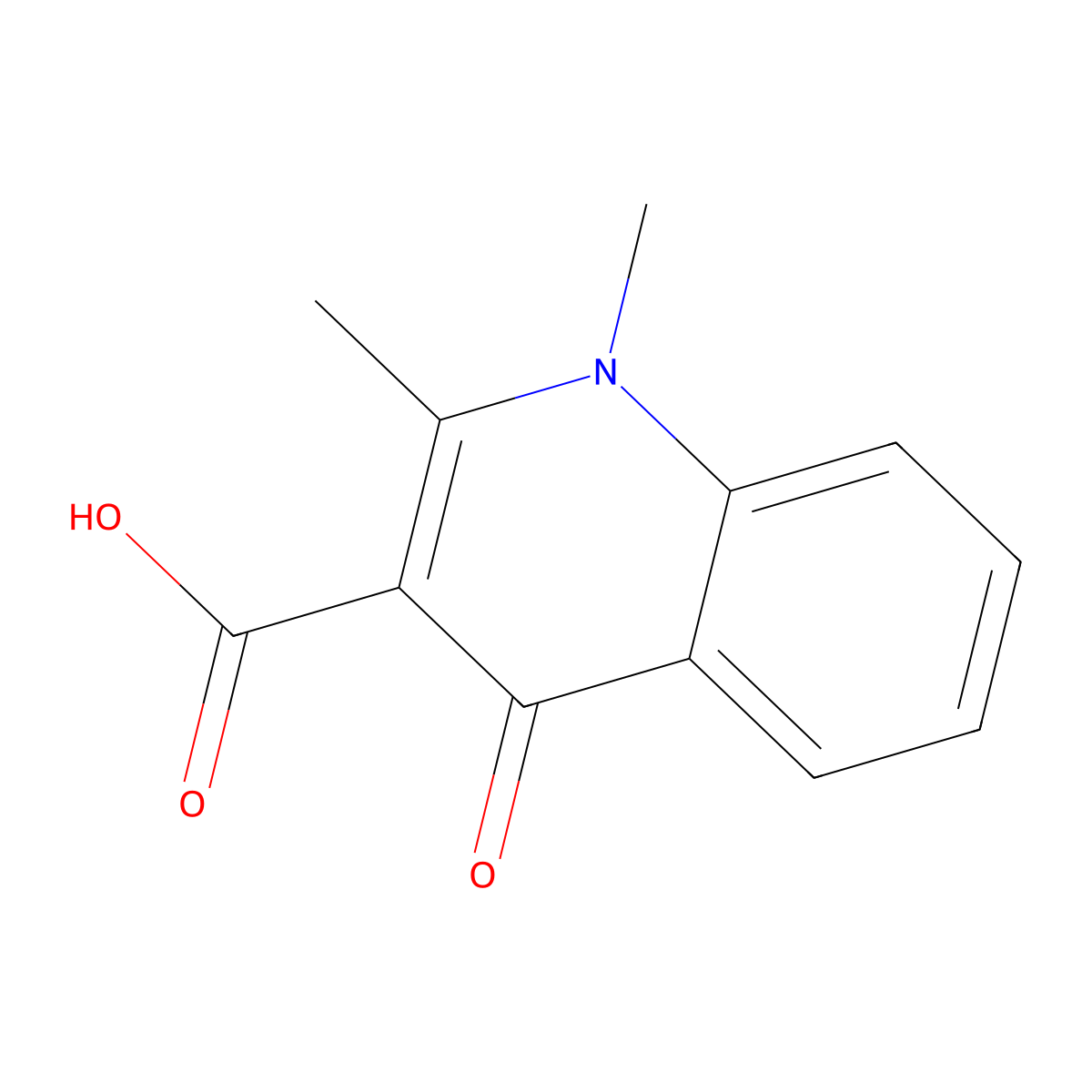 1,4-Dihydro-1,2-dimethyl-4-oxo-3-quinolinecarboxylic acid molecular structure, CAS 73281-83-1
