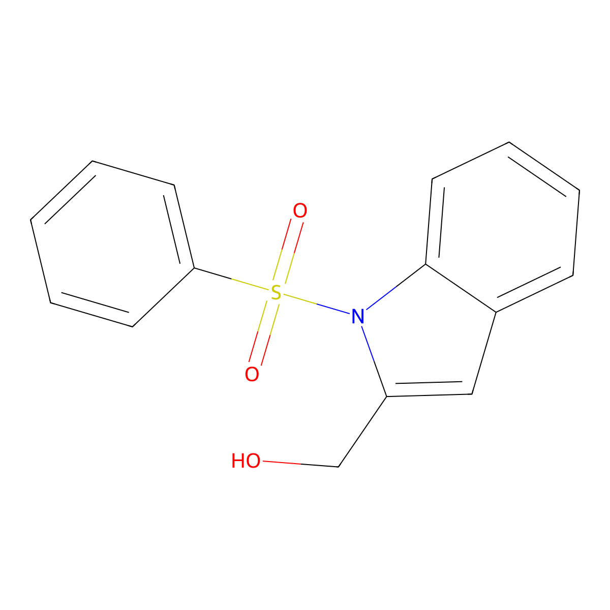 [1-(Phenylsulfonyl)-1H-indol-2-yl]methanol molecular structure, CAS 73282-11-8