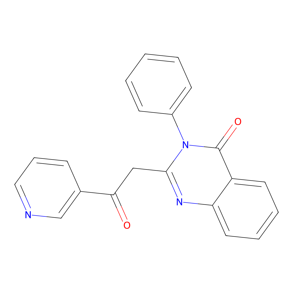 4(3H)-Quinazolinone, 2-(2-oxo-2-(3-pyridinyl)ethyl)-3-phenyl- molecular structure, CAS 73283-26-8