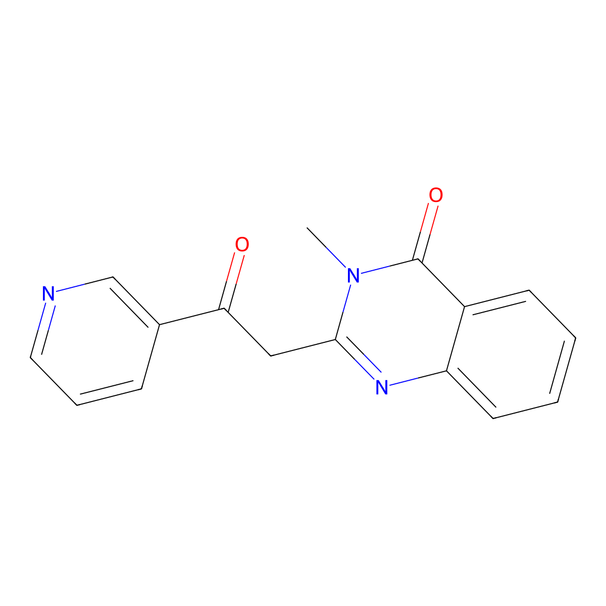 4(3H)-Quinazolinone, 3-methyl-2-(2-oxo-2-(3-pyridinyl)ethyl)- molecular structure, CAS 73283-38-2