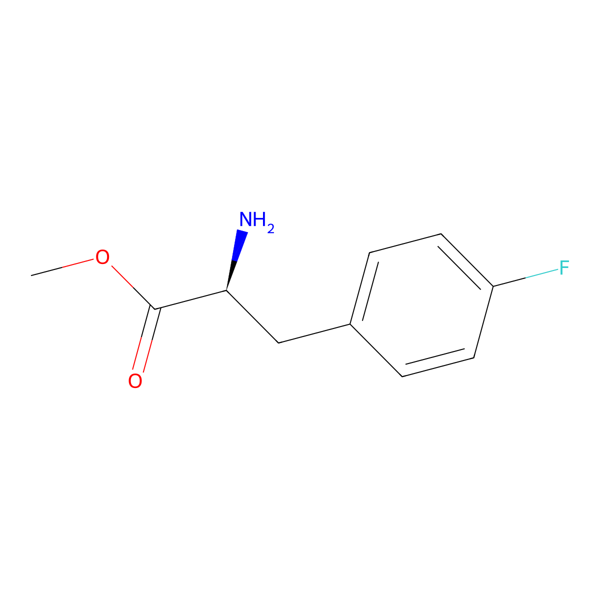 Methyl (2S)-2-amino-3-(4-fluorophenyl)propanoate molecular structure, CAS 73283-54-2