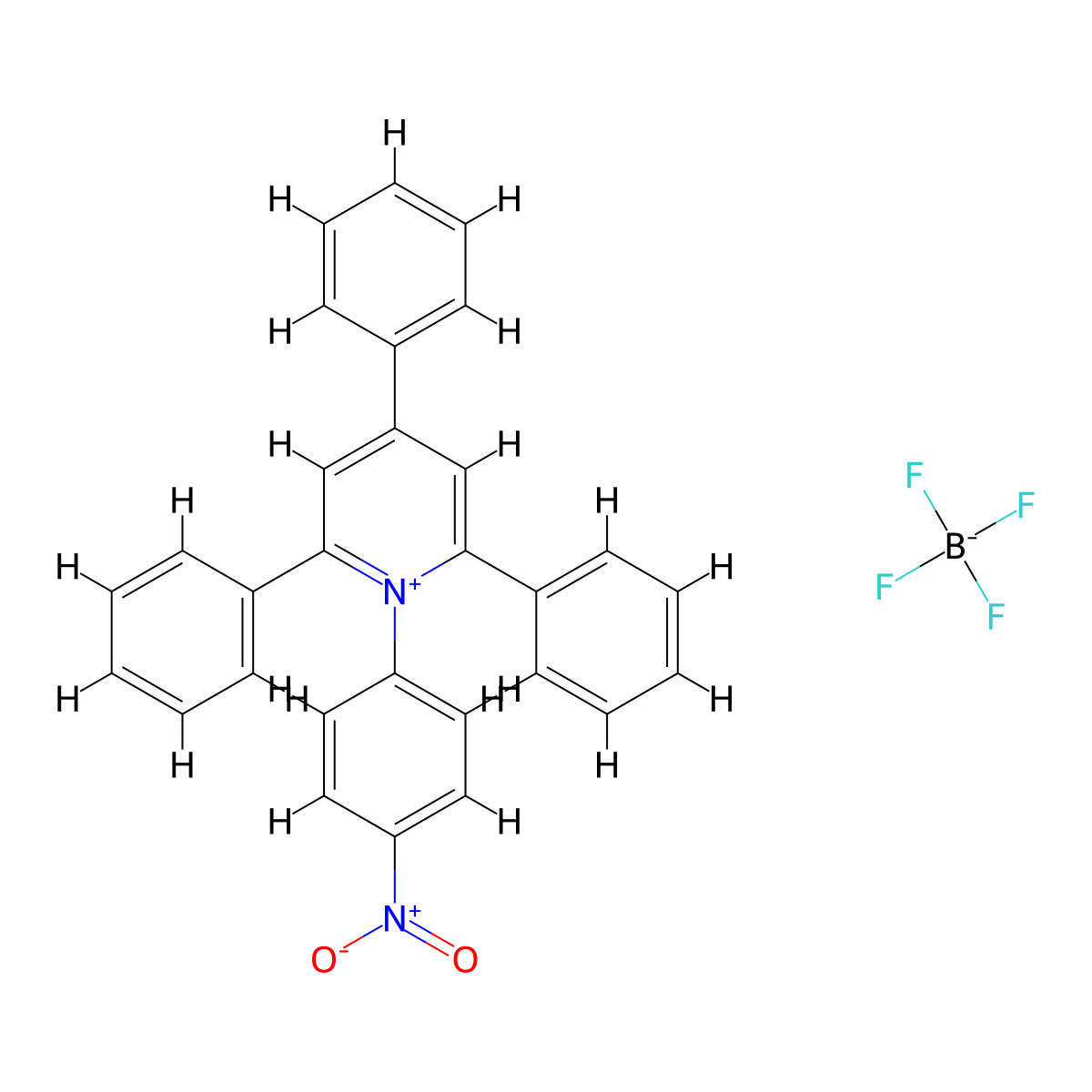 1-(4-Nitrophenyl)-2,4,6-triphenylpyridinium tetrafluoroborate molecular structure, CAS 73286-93-8