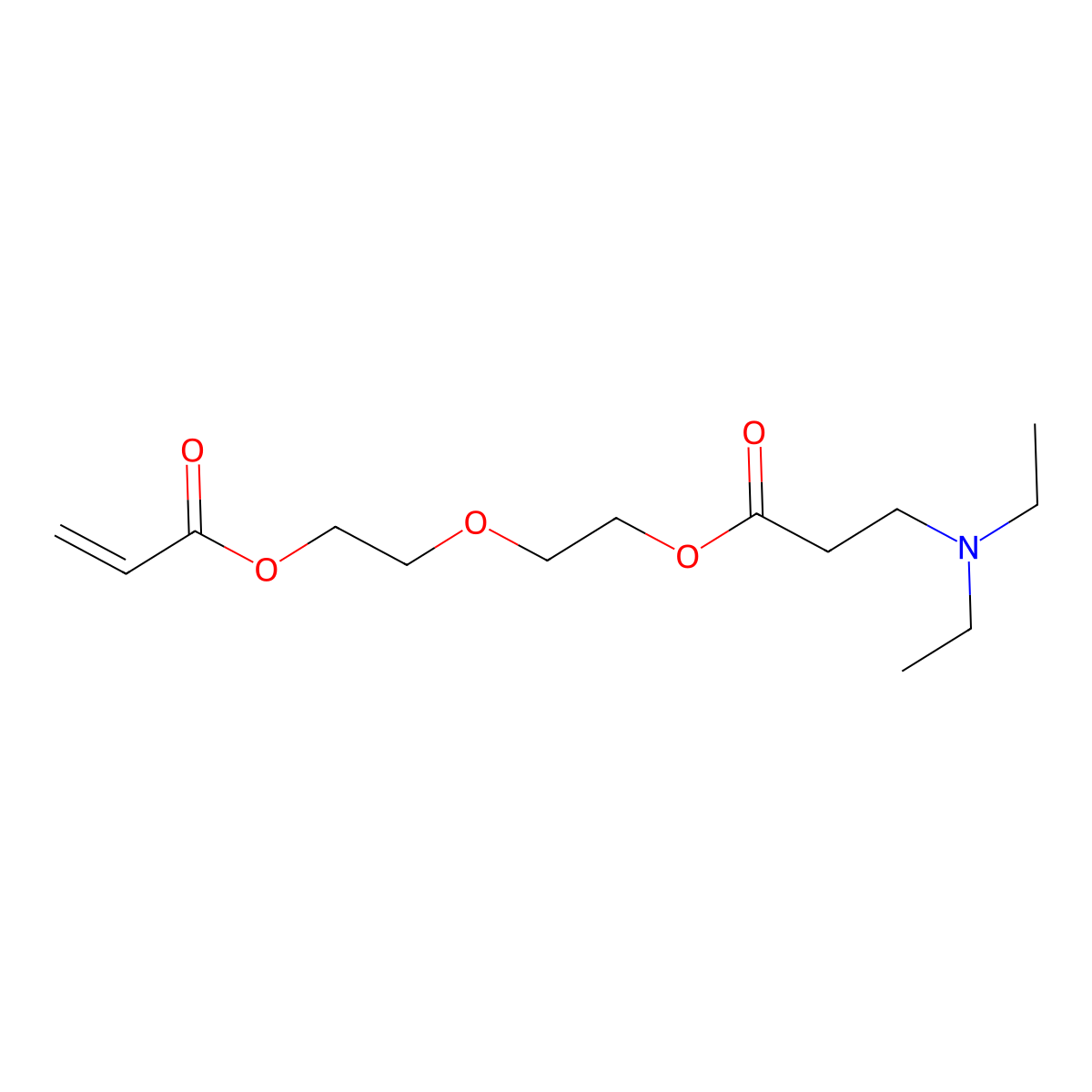 beta-Alanine, N,N-diethyl-, 2-(2-((1-oxo-2-propen-1-yl)oxy)ethoxy)ethyl ester molecular structure, CAS 73287-52-2