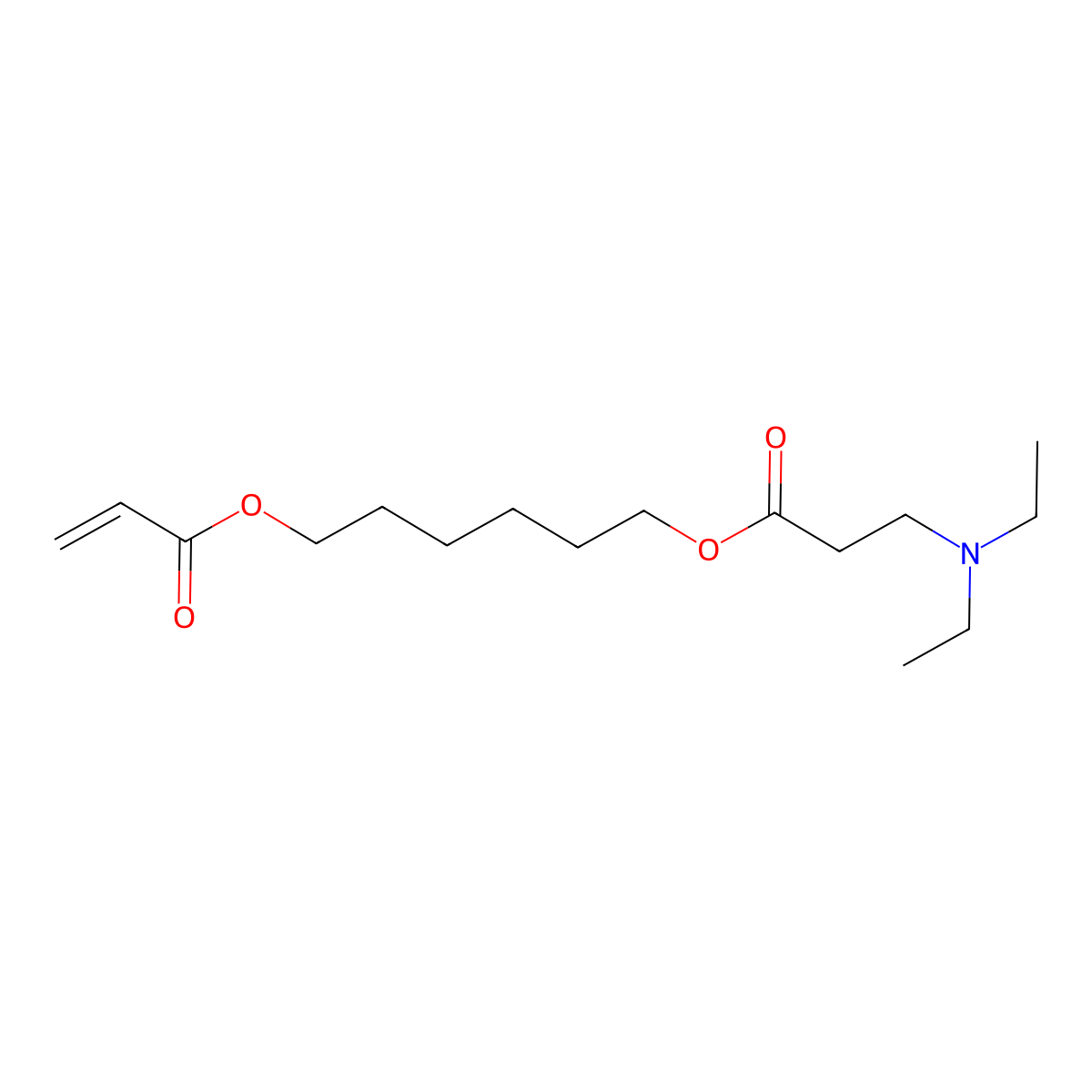 6-[(1-oxoallyl)oxy]hexyl N,N-diethyl-beta-alaninate molecular structure, CAS 73287-53-3