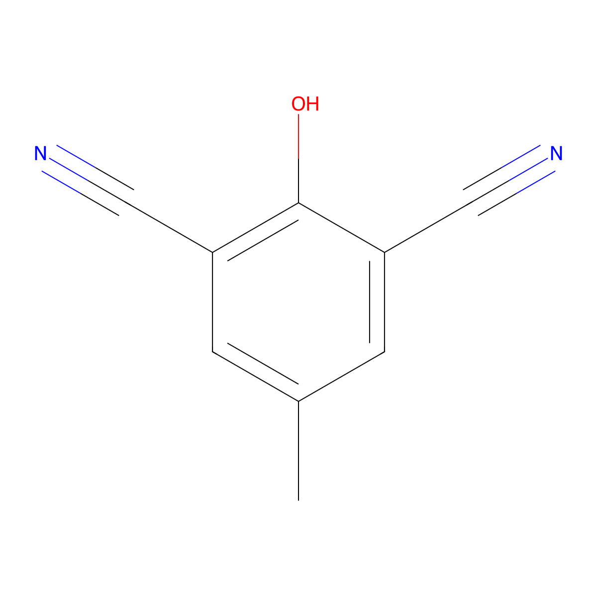 2-Hydroxy-5-methylbenzene-1,3-dicarbonitrile molecular structure, CAS 73289-57-3