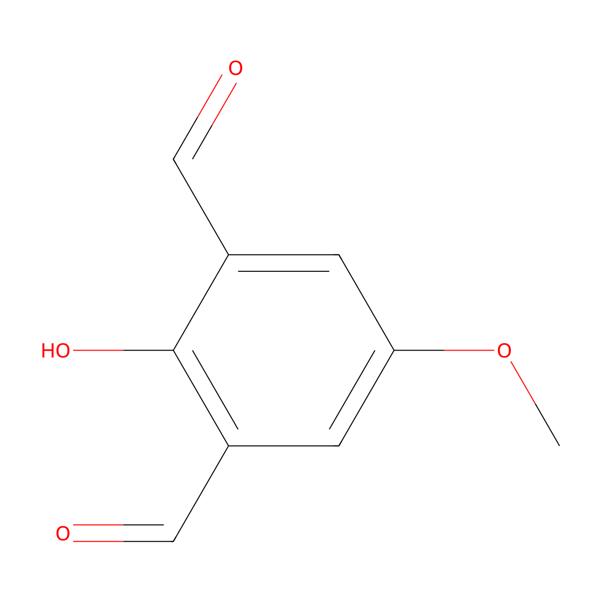 2-Hydroxy-5-methoxyisophthalaldehyde molecular structure, CAS 73289-61-9