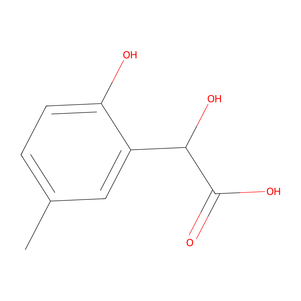 2-Hydroxy-2-(2-hydroxy-5-methylphenyl)acetic acid molecular structure, CAS 73289-73-3
